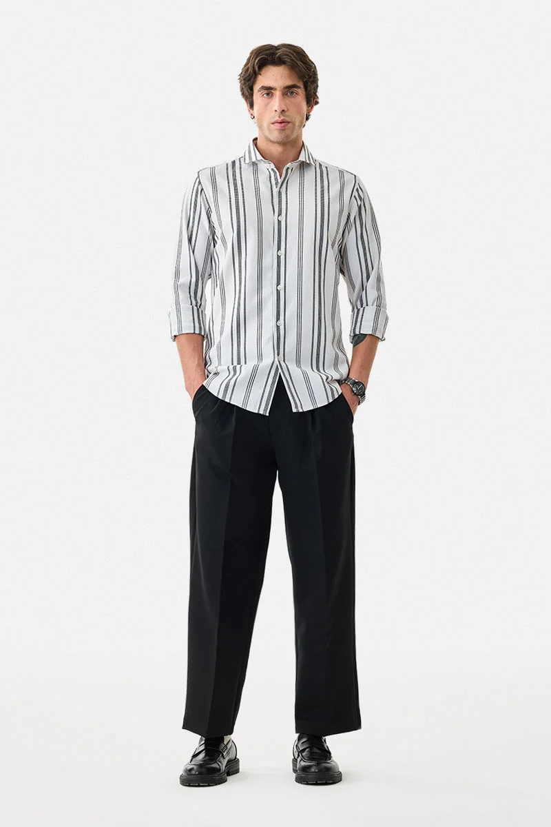 سنيتش 100% Cotton Stripes Slim Fit Shirt